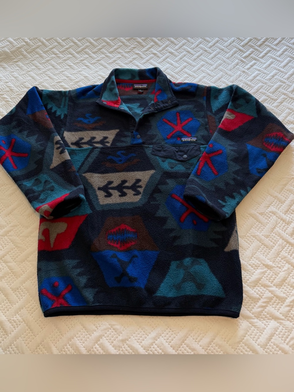 Patagonia Synchilla Aztec Style Quarter Button Fleece Pullover Small